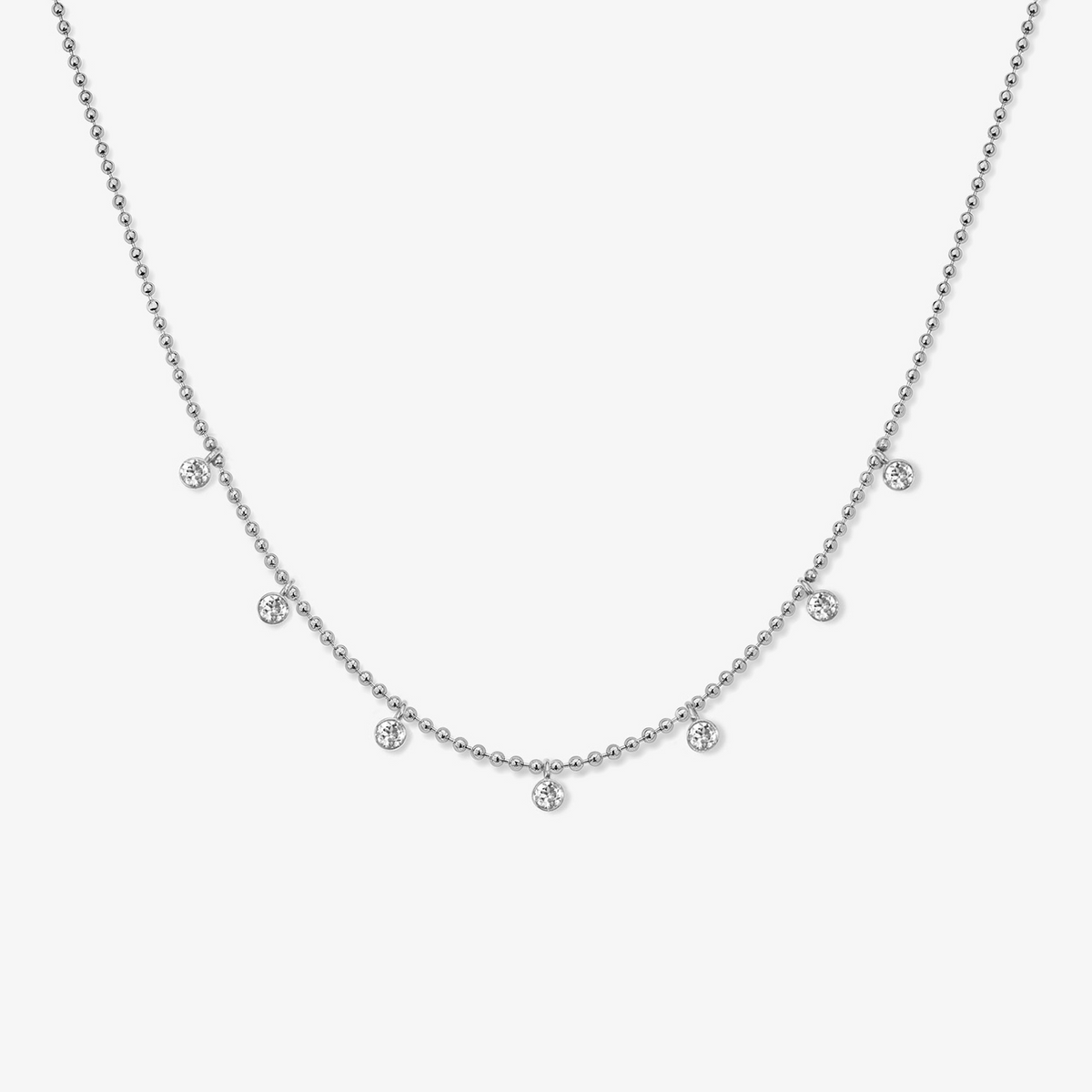 Dakota 7 Diamond Shaker Necklace 14K White Gold