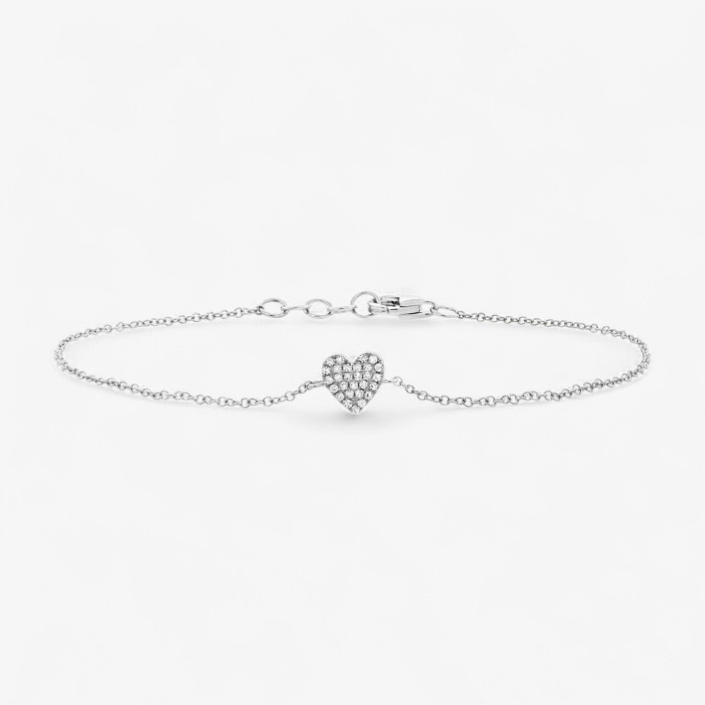 Mini Token Pave Heart Bracelet