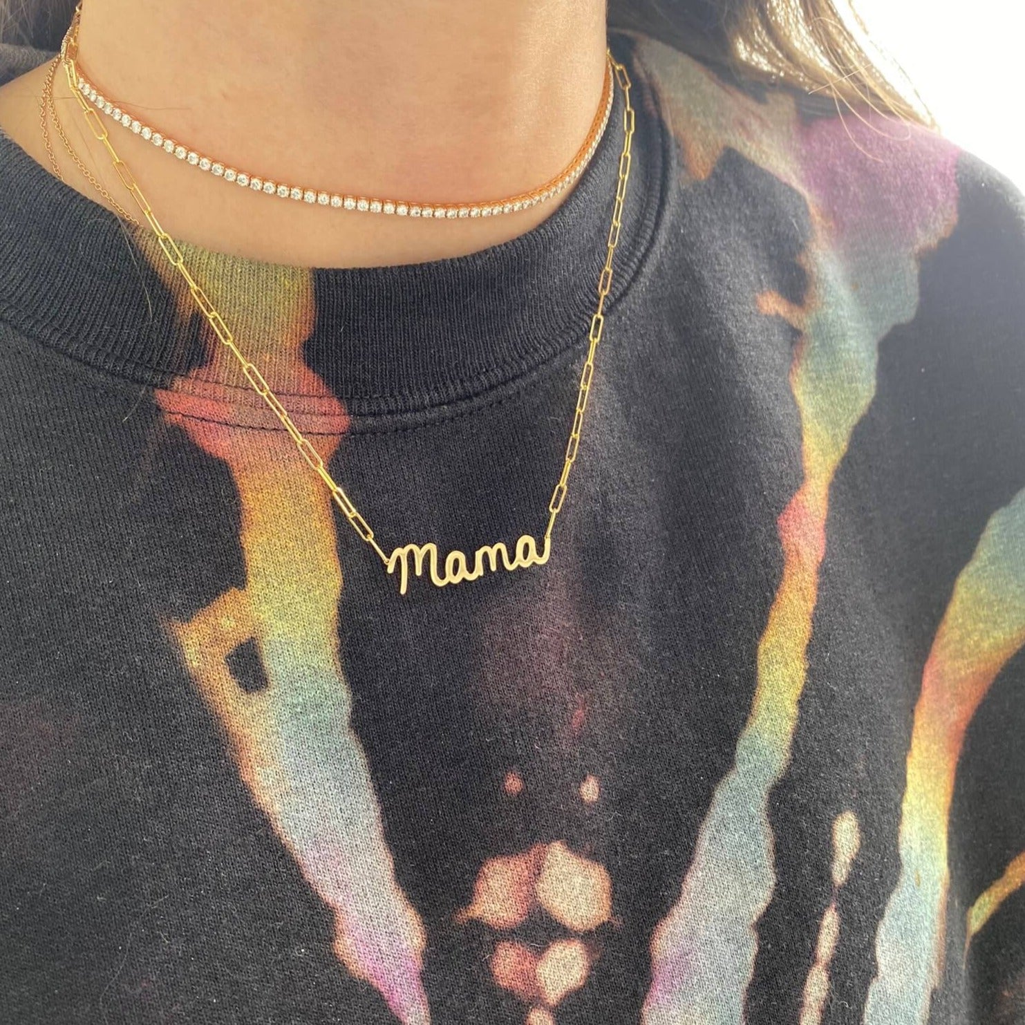 Jumbo Gold Script Name Necklace