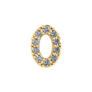 Slider Pave Number 0 Charm