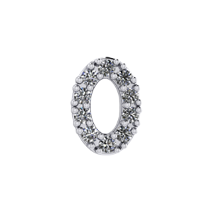 Slider Pave Number 0 Charm