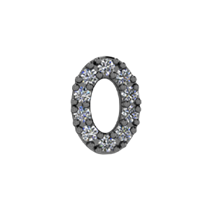 Slider Pave Number 0 Charm
