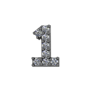 Slider Pave Number 1 Charm