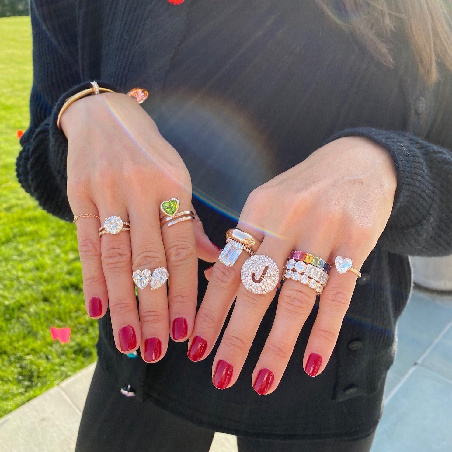 Peridot Spiral Heart Ring size 6.5