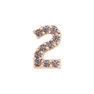 Slider Pave Number 2 Charm