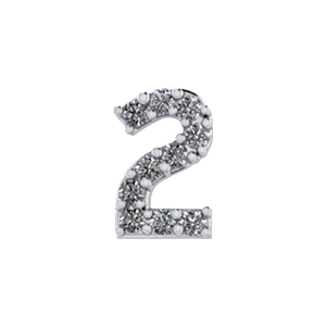 Slider Pave Number 2 Charm
