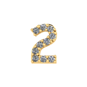 Slider Pave Number 2 Charm