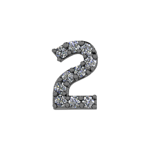 Slider Pave Number 2 Charm
