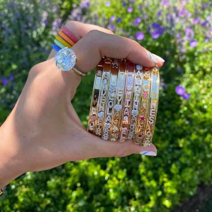 Personalized Slider Bangle™ in White Gold, size 14cm