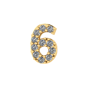Slider Pave Number 6 Charm