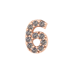 Slider Pave Number 6 Charm
