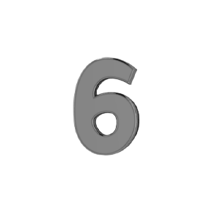 Slider Solid Number 6 Charm
