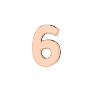 Slider Solid Number 6 Charm