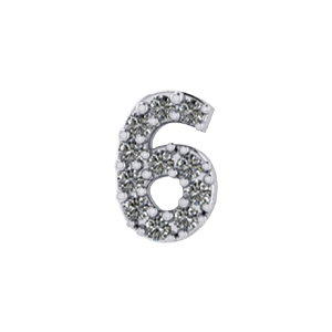 Slider Pave Number 6 Charm