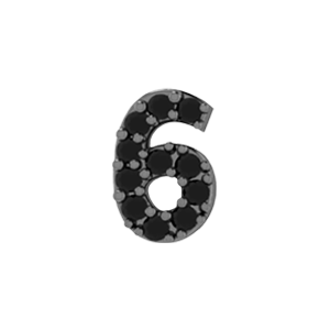 Slider Pave Number 6 Charm