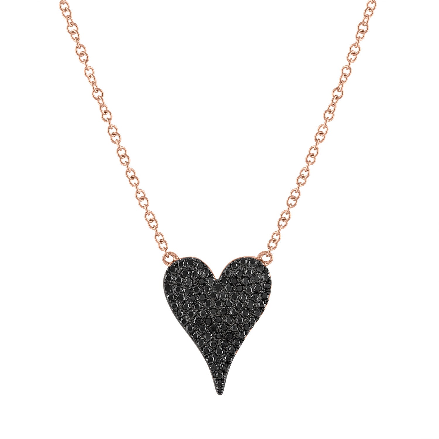 Black heart store diamond necklace