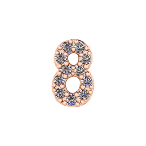 Slider Pave Number 8 Charm
