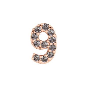 Slider Pave Number 9 Charm