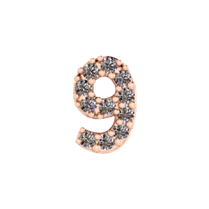 Slider Pave Number 9 Charm