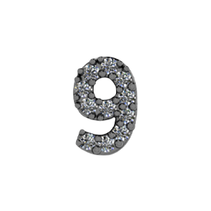 Slider Pave Number 9 Charm