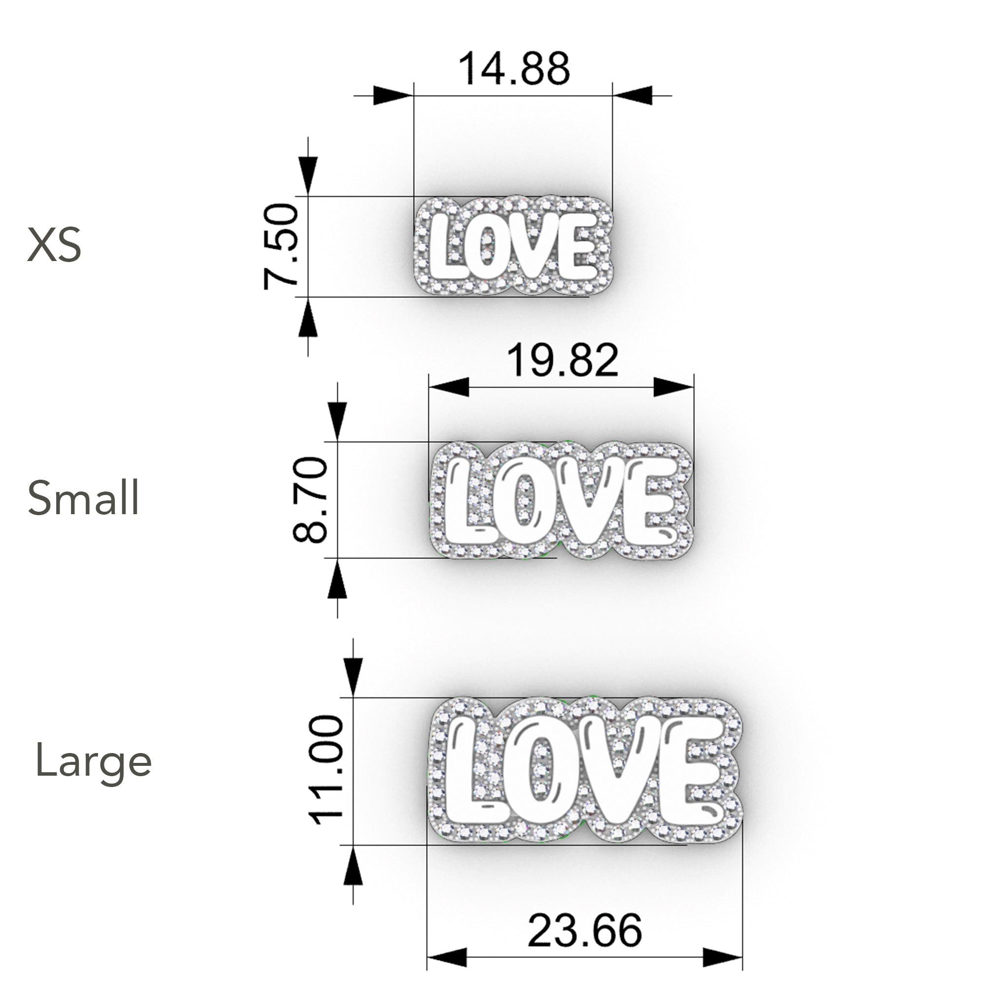 Small Bubble with Pave Outline Necklace