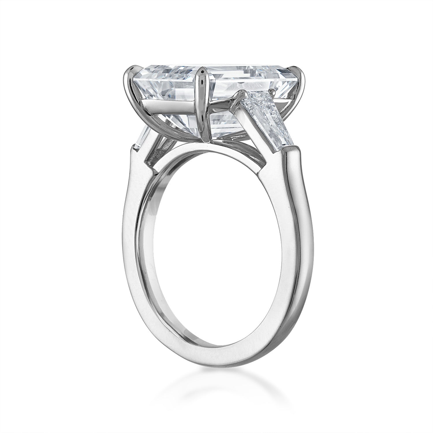 Engagement Ring Setting with Baguette Side Stones