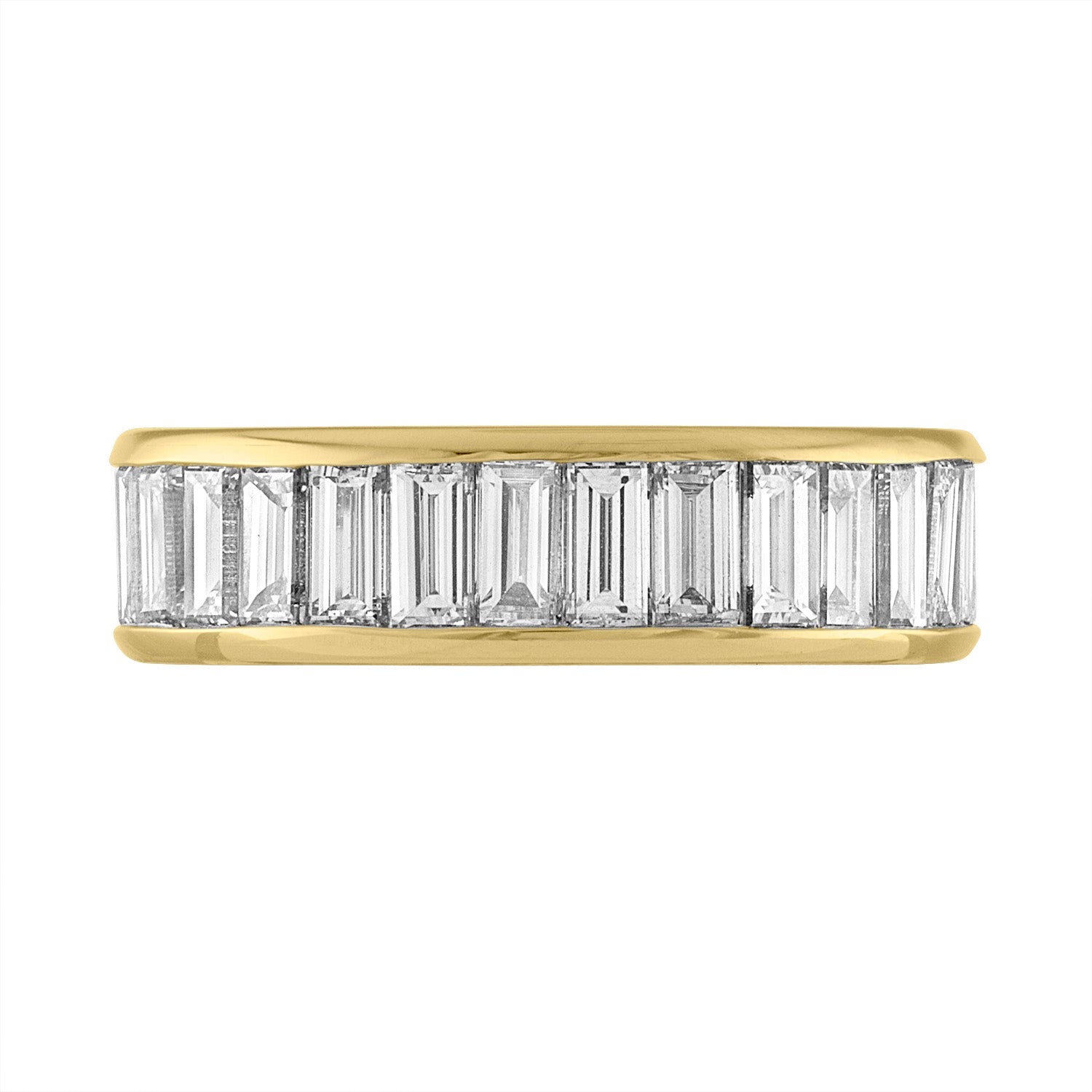 Yellow Gold Channel Setting Baguette Eternity Band