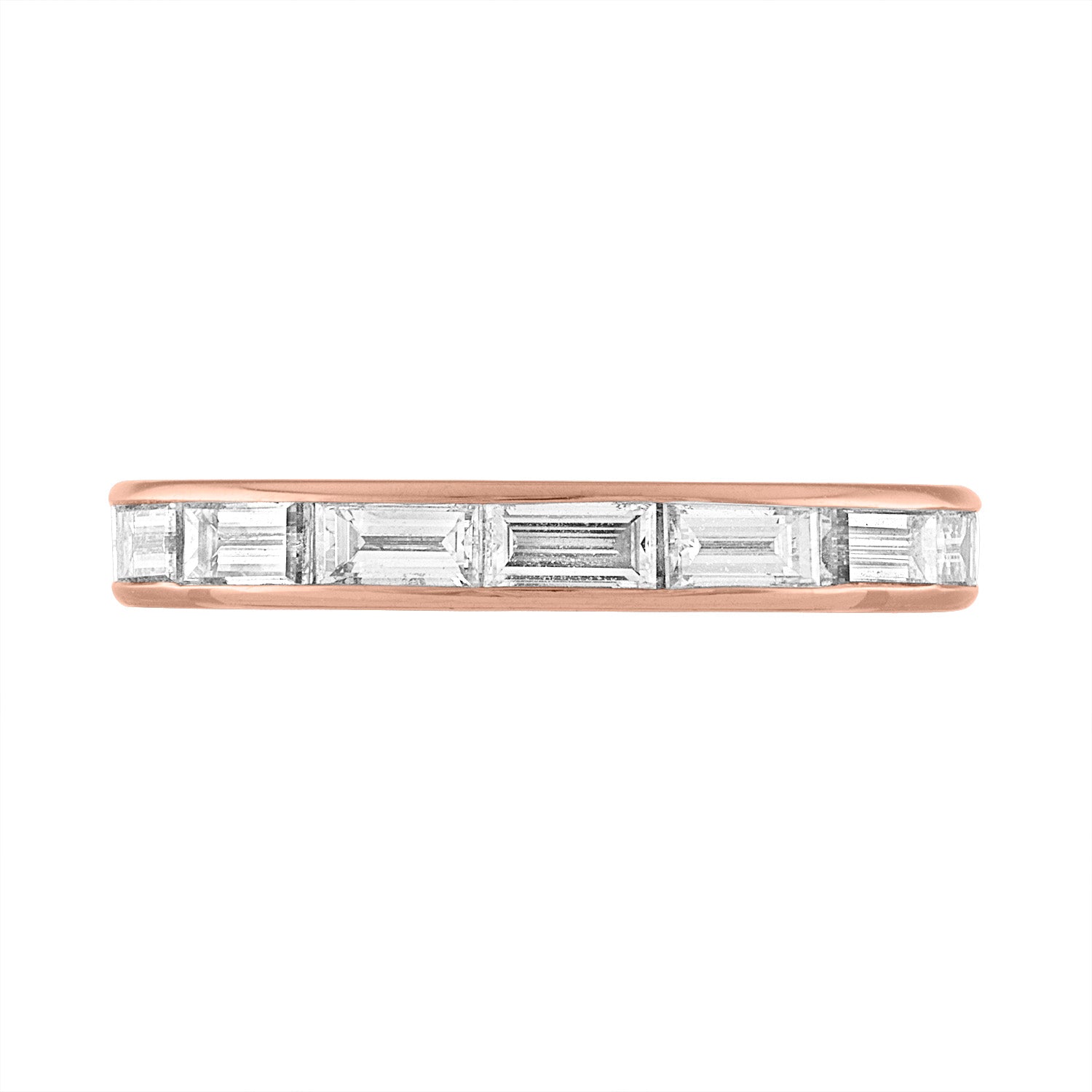 Rose Gold Channel Setting Baguette Eternity Band