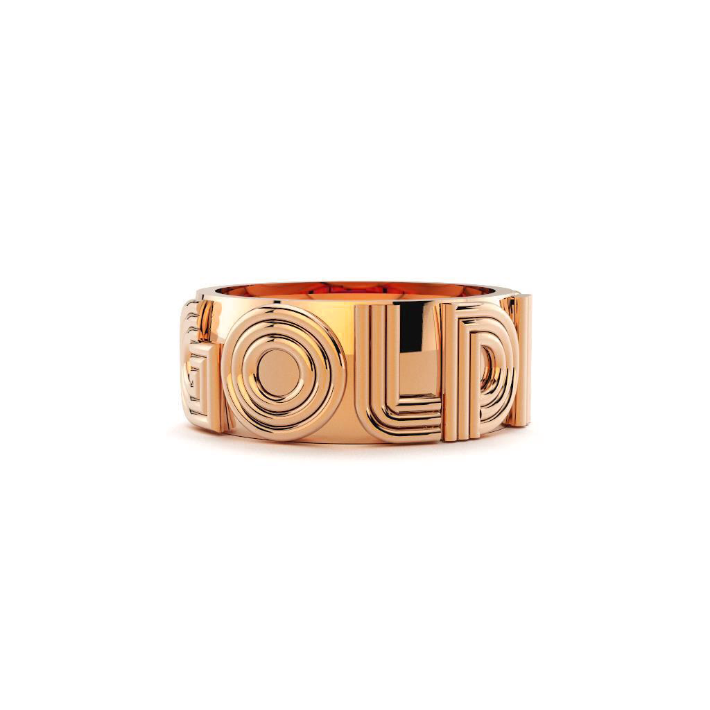 Custom Cigar Band Ring in Rose Gold