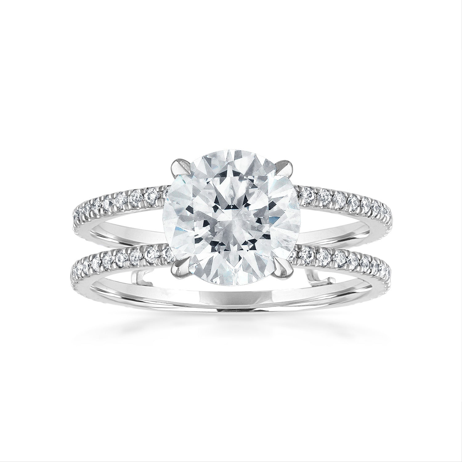 Double shank diamond engagement ring Clearance