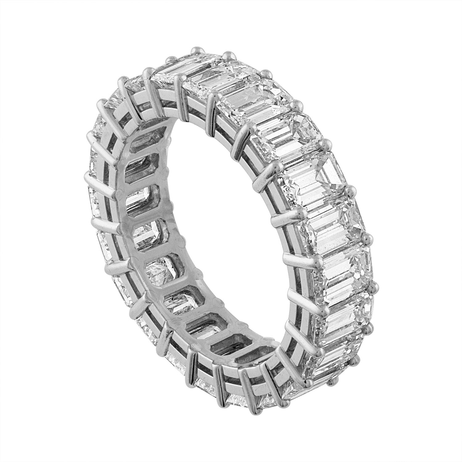 Platinum Emerald Eternity Wedding Band