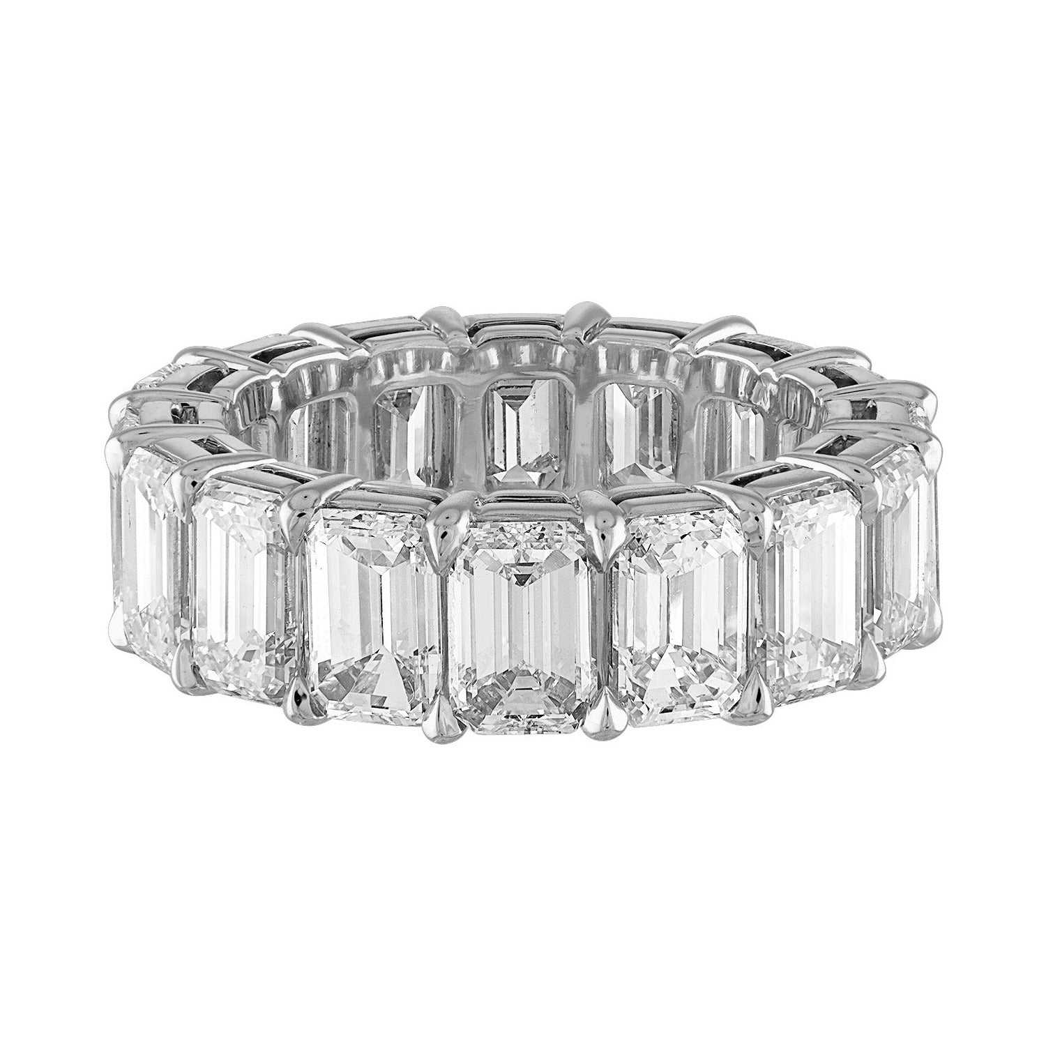 Platnium Emerald Eternity Wedding Band