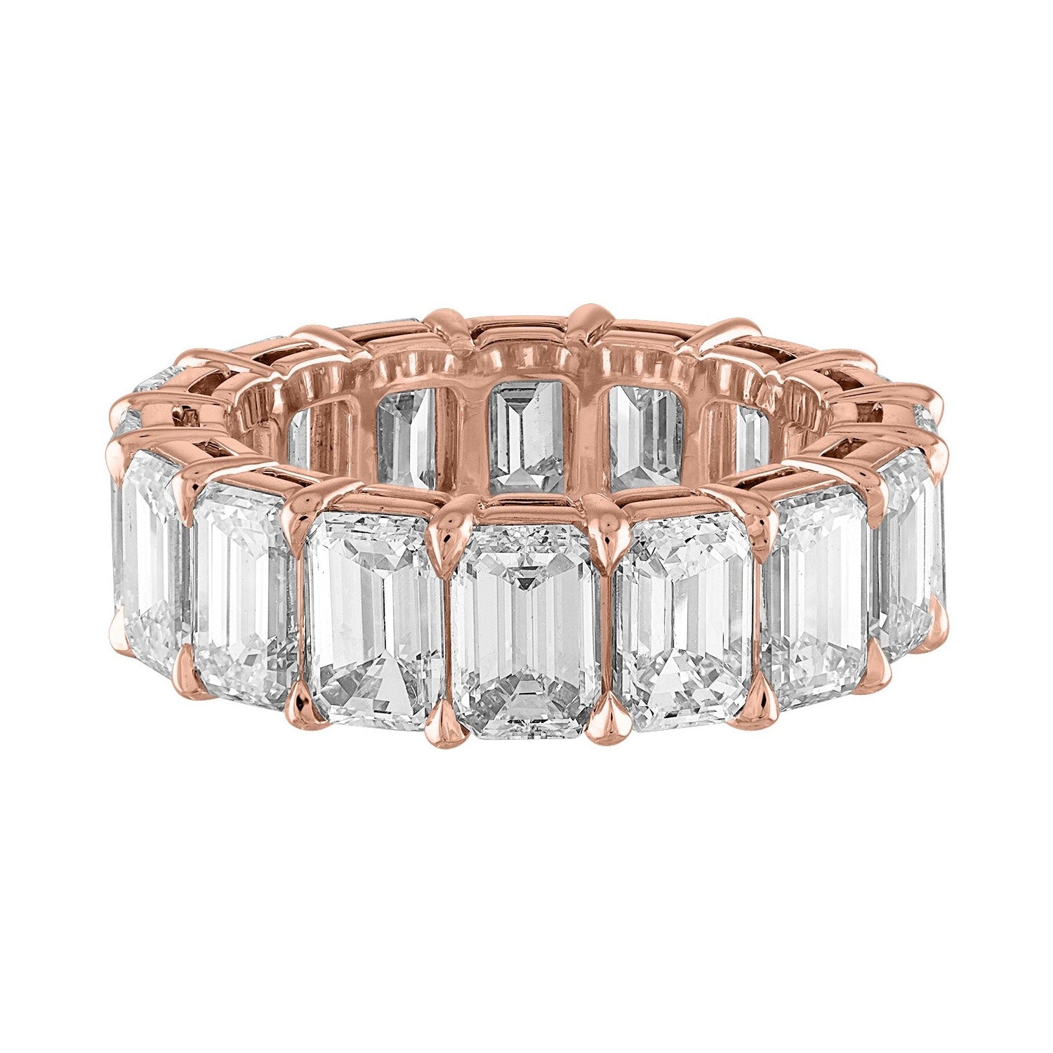 Rose Gold Emerald Eternity Wedding Band