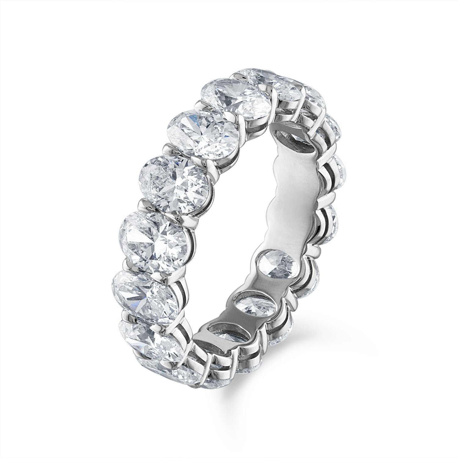 Platinum Oval Eternity Wedding Band