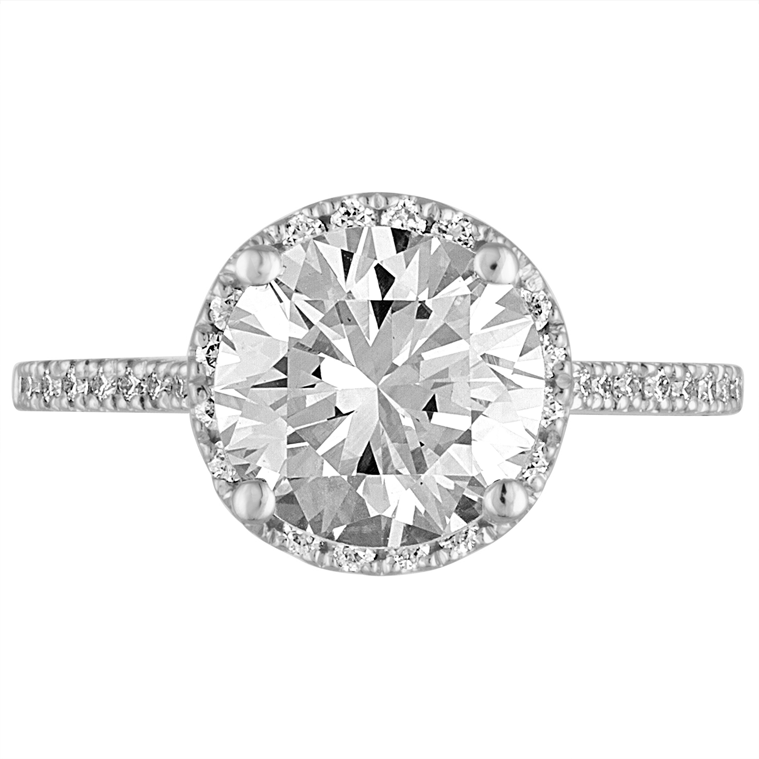 Halo Engagement Ring Platinum Round