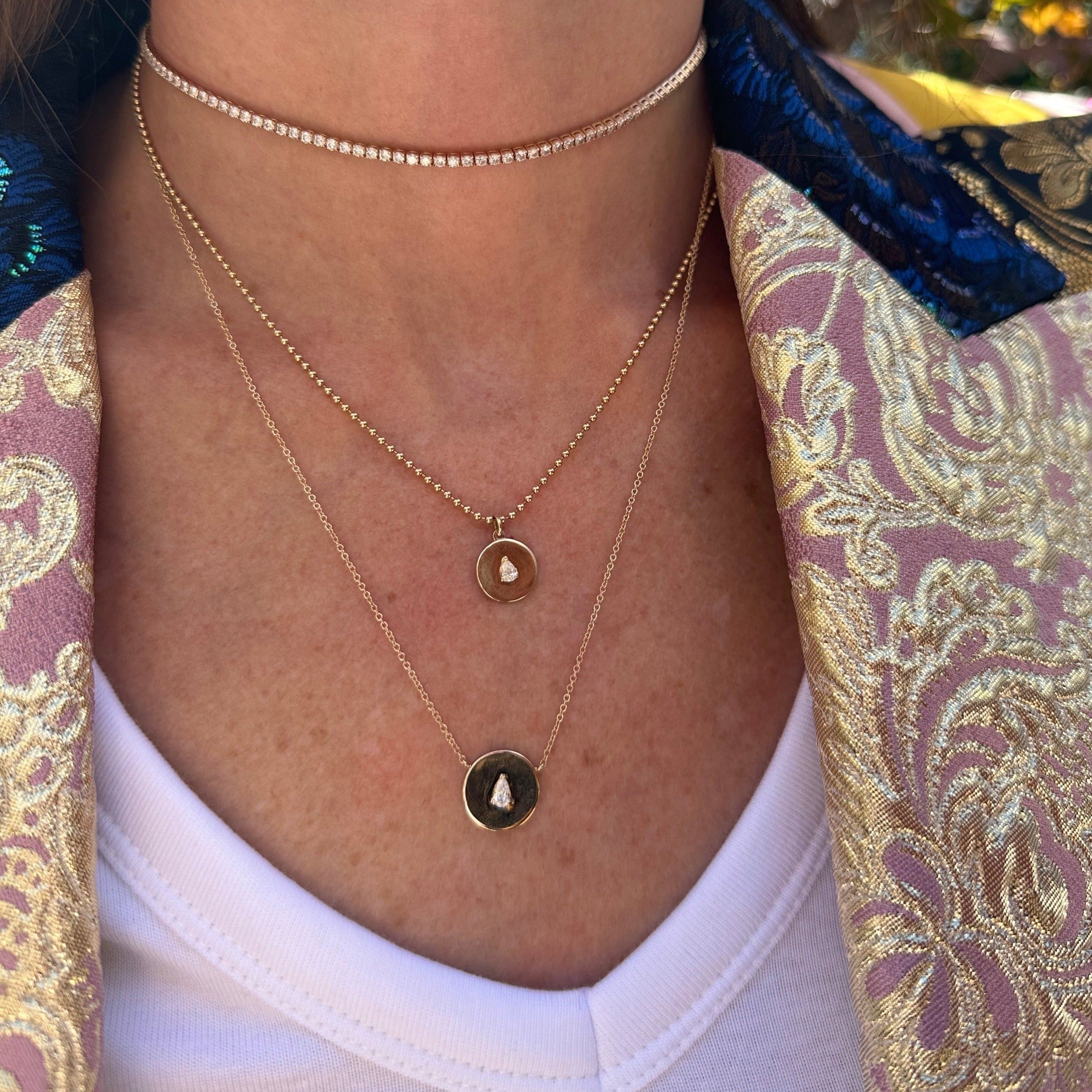 Mini Floating Diamond Coin Pendant