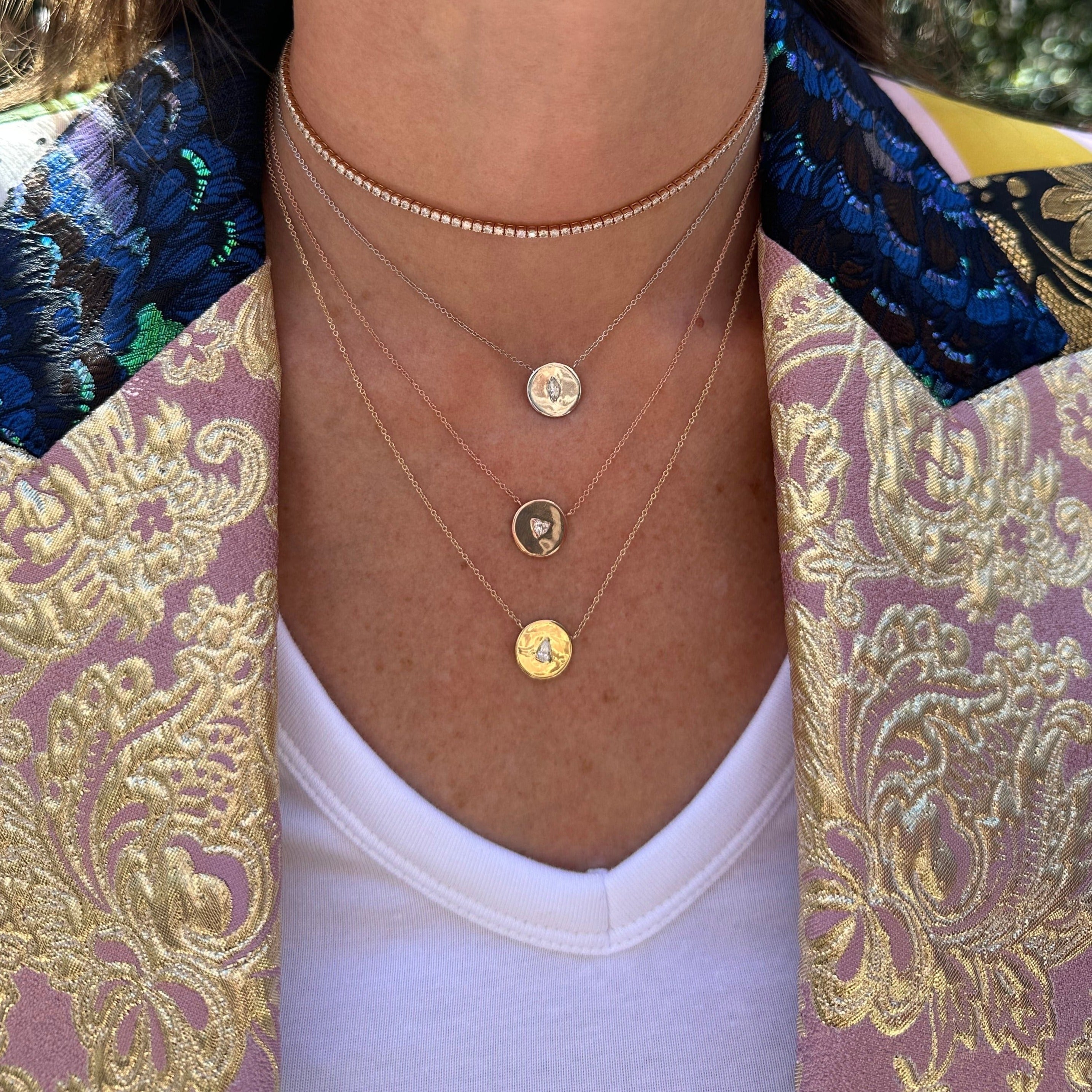 Diamond Coin Pendant