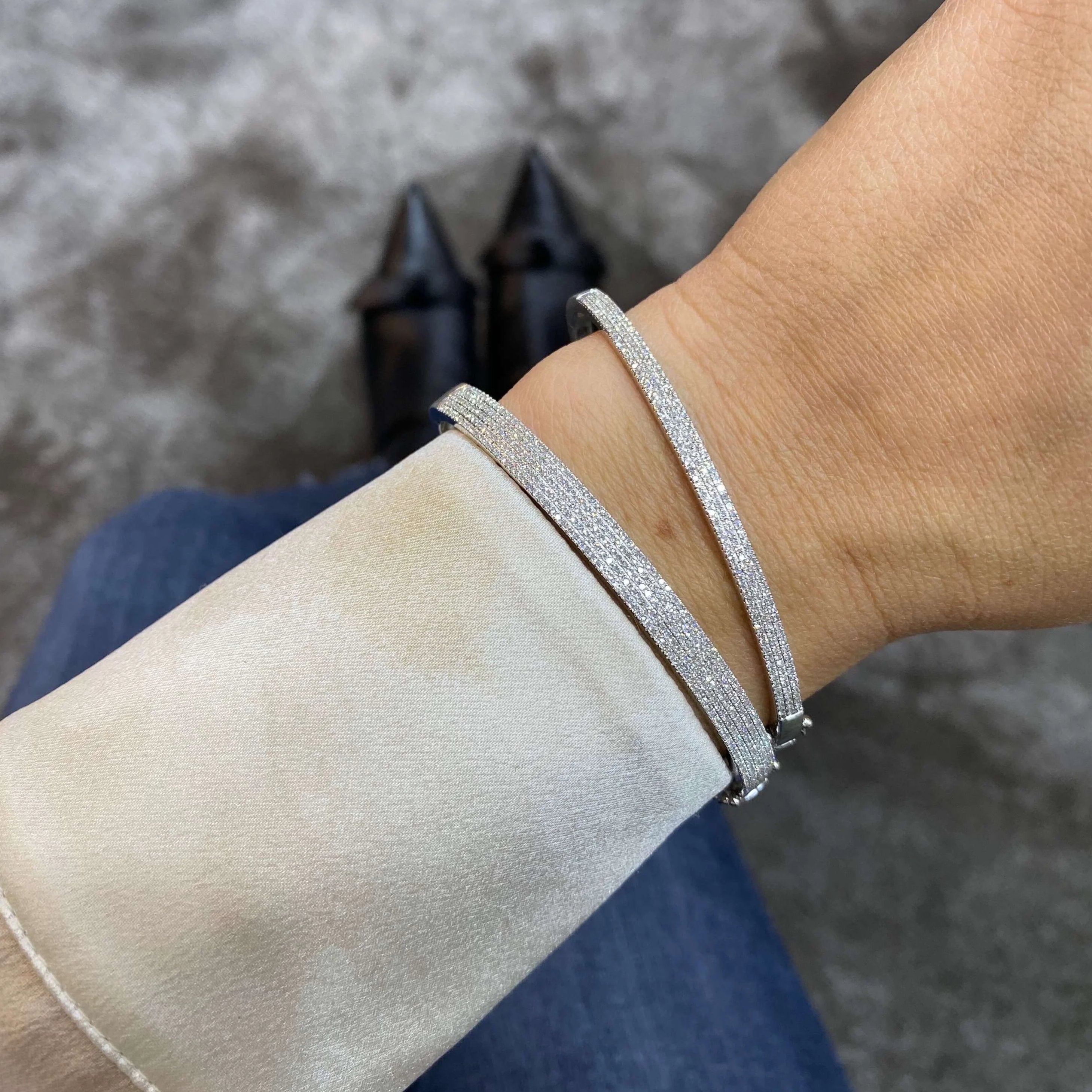 Ivy Five Row Pave Bangle