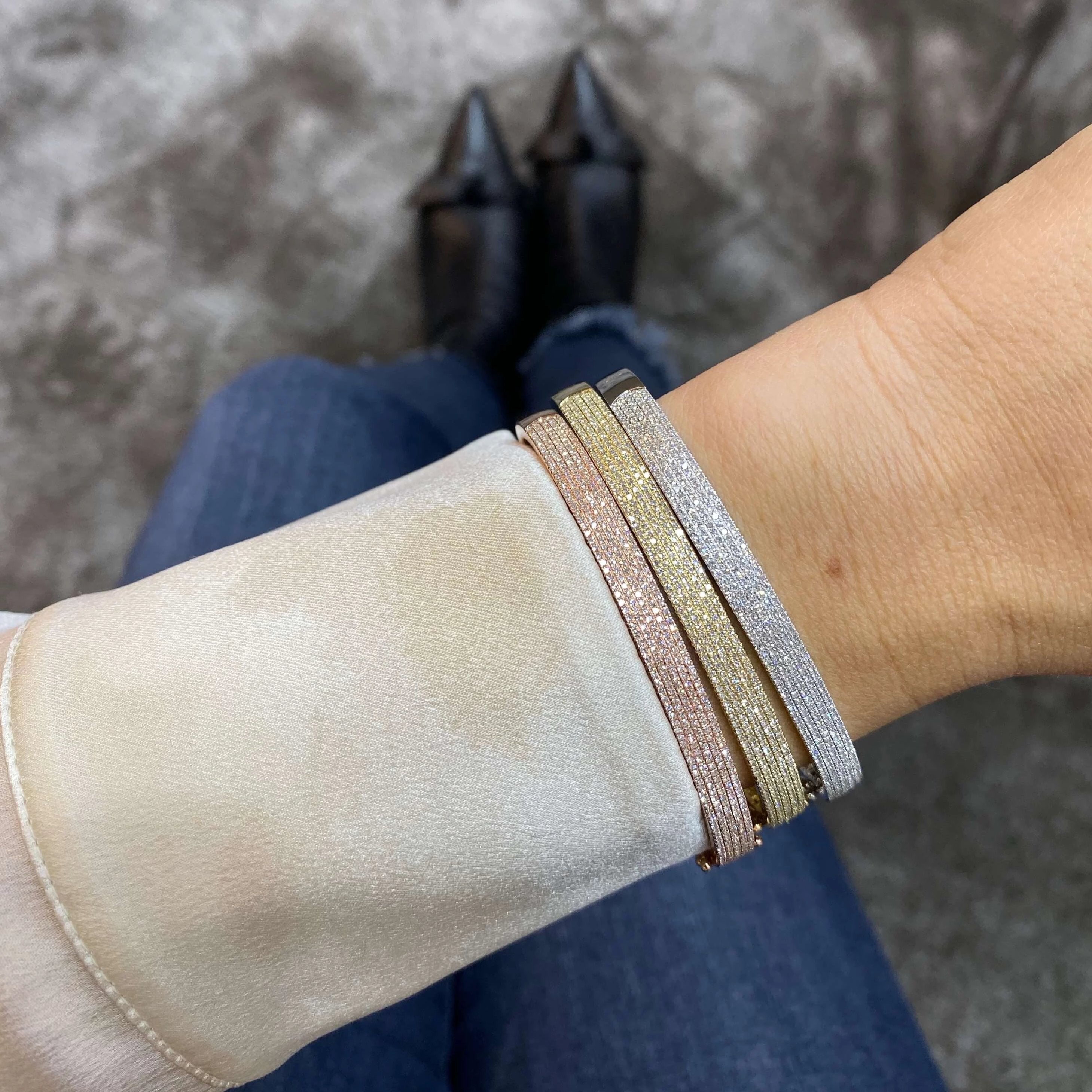 Ivy Five Row Pave Bangle