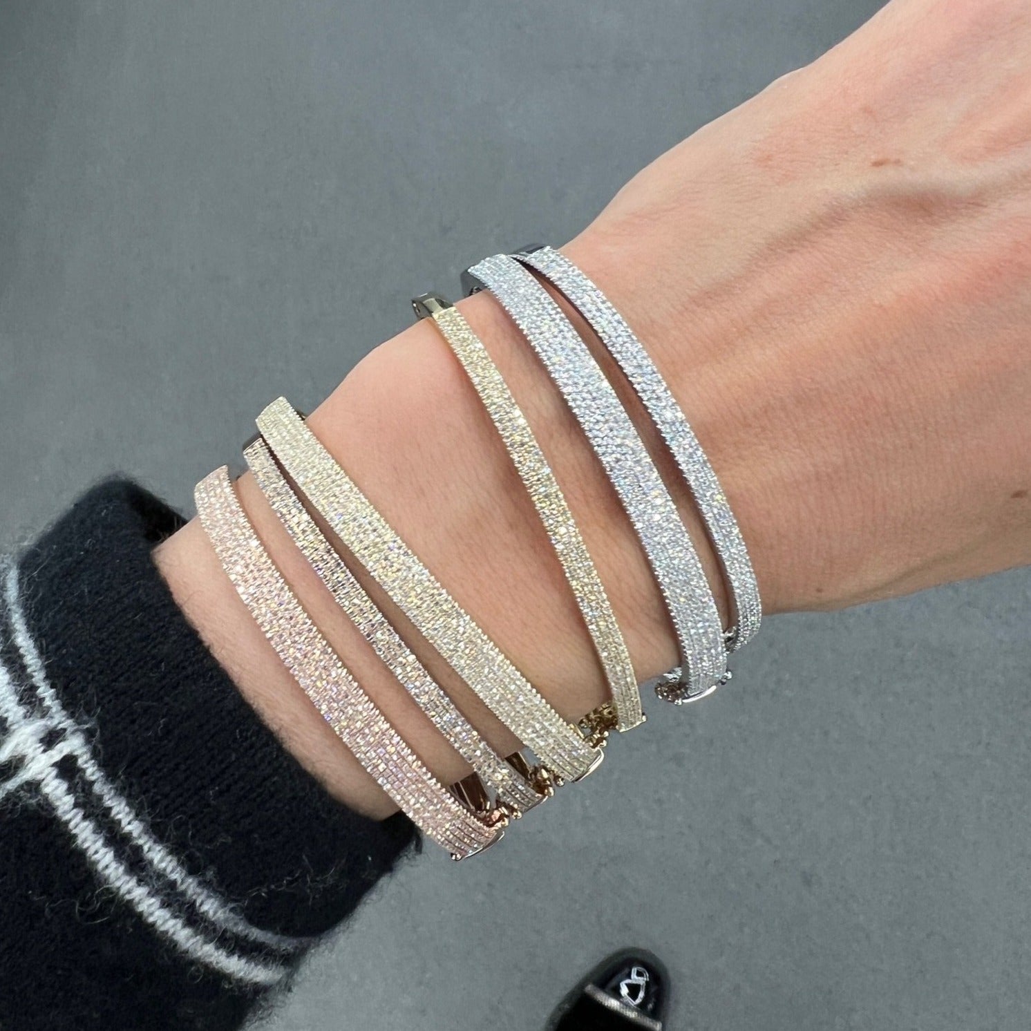 Ivy Five Row Pave Bangle
