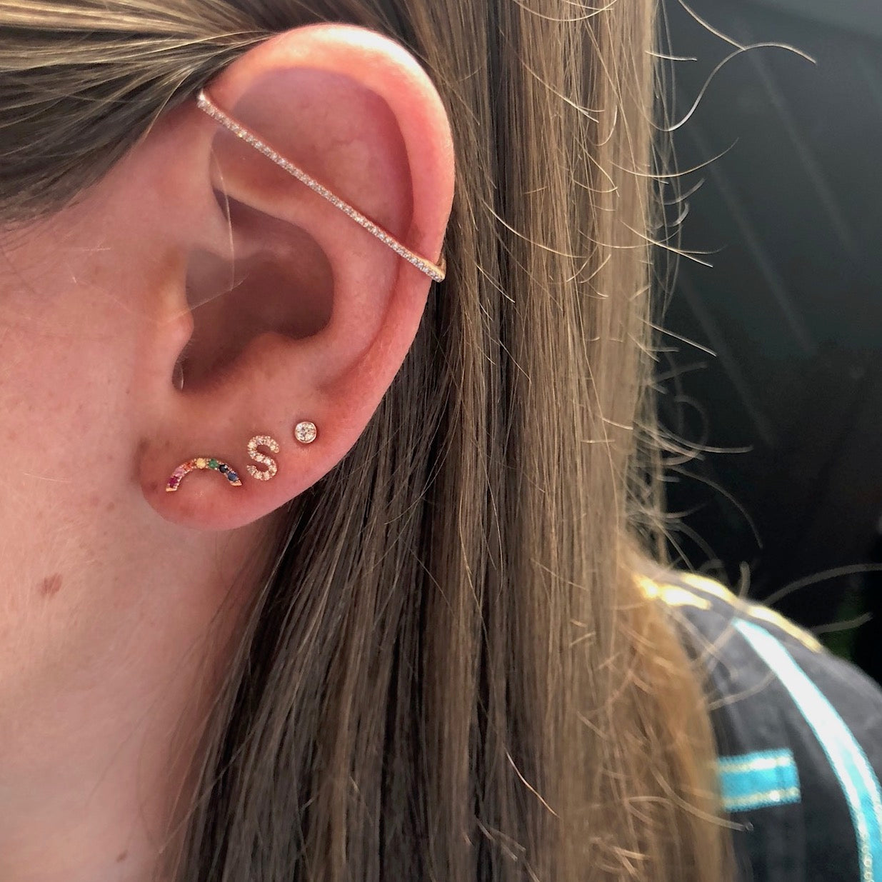 Diamond Bezel Stud Earrings