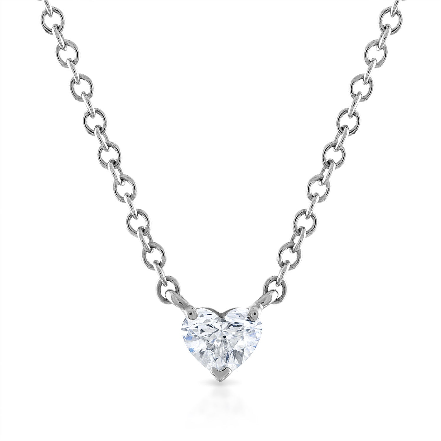 Heart solitaire diamond necklace Clearance