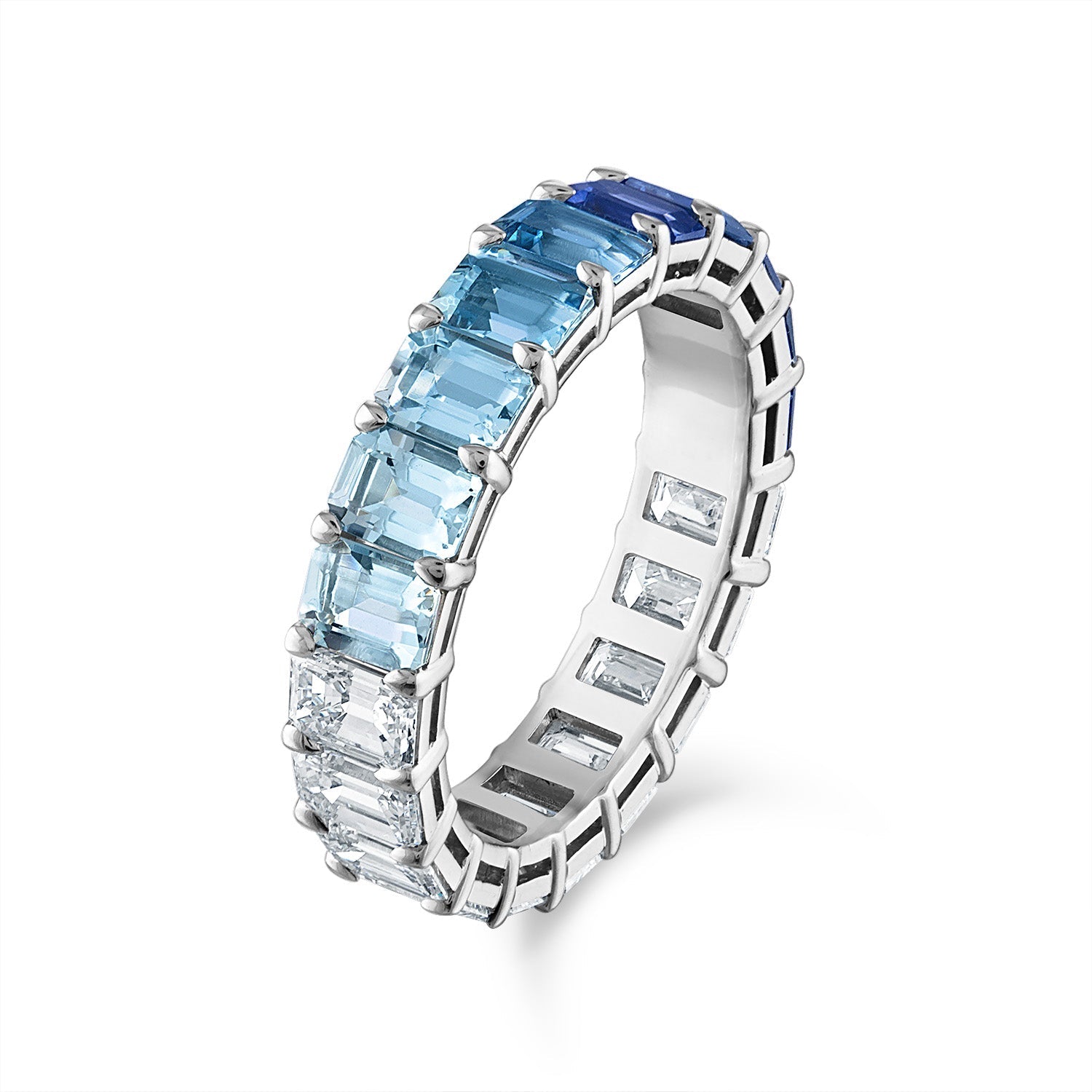 Monochromatic Ombre and Diamond Eternity Band