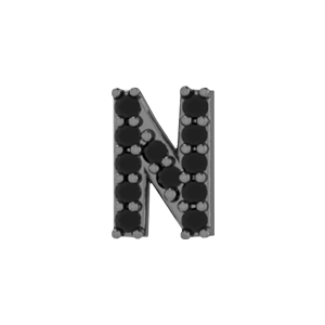 Slider Pave Letter N Charm