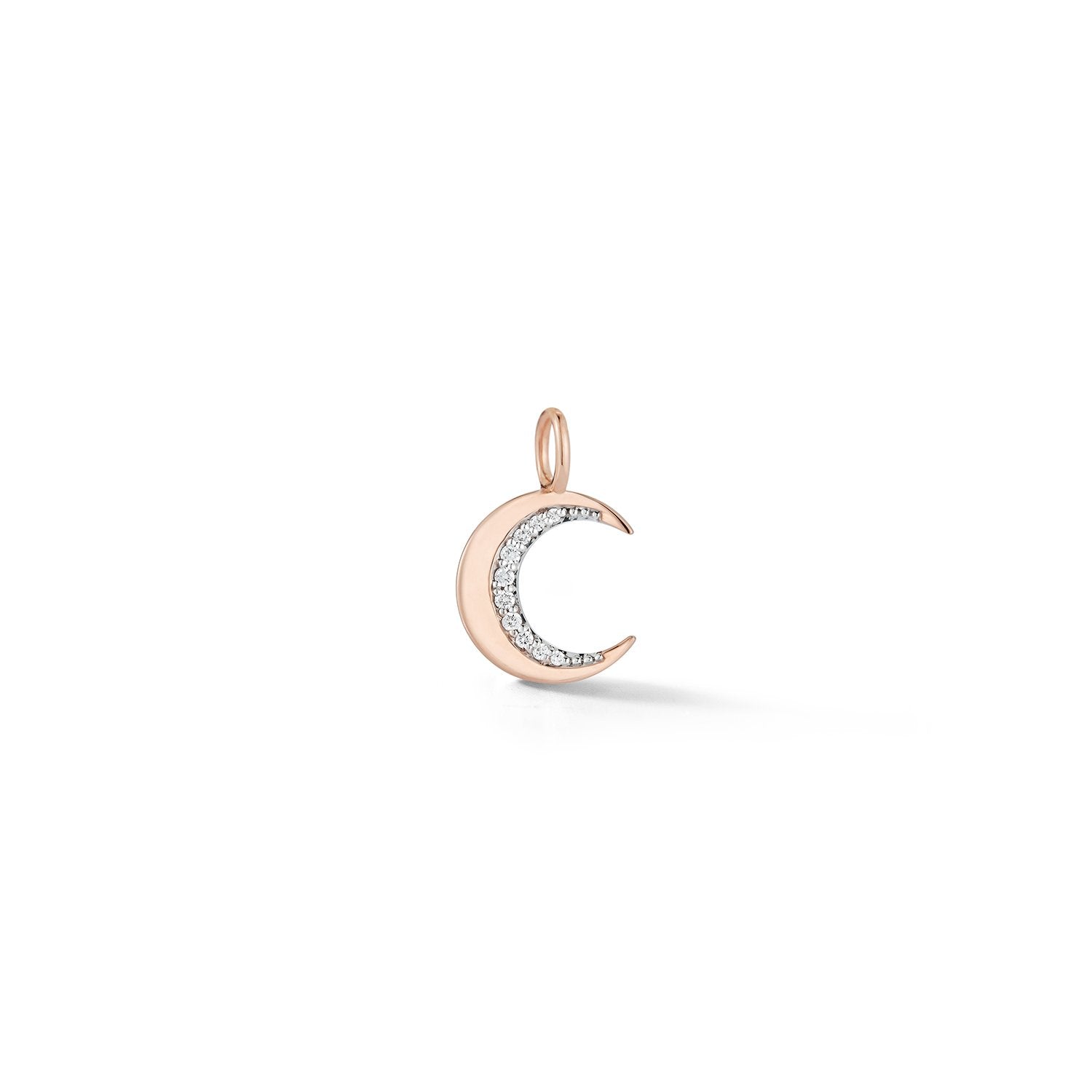Dora Gold Mini Diamond Crescent Charm Necklace
