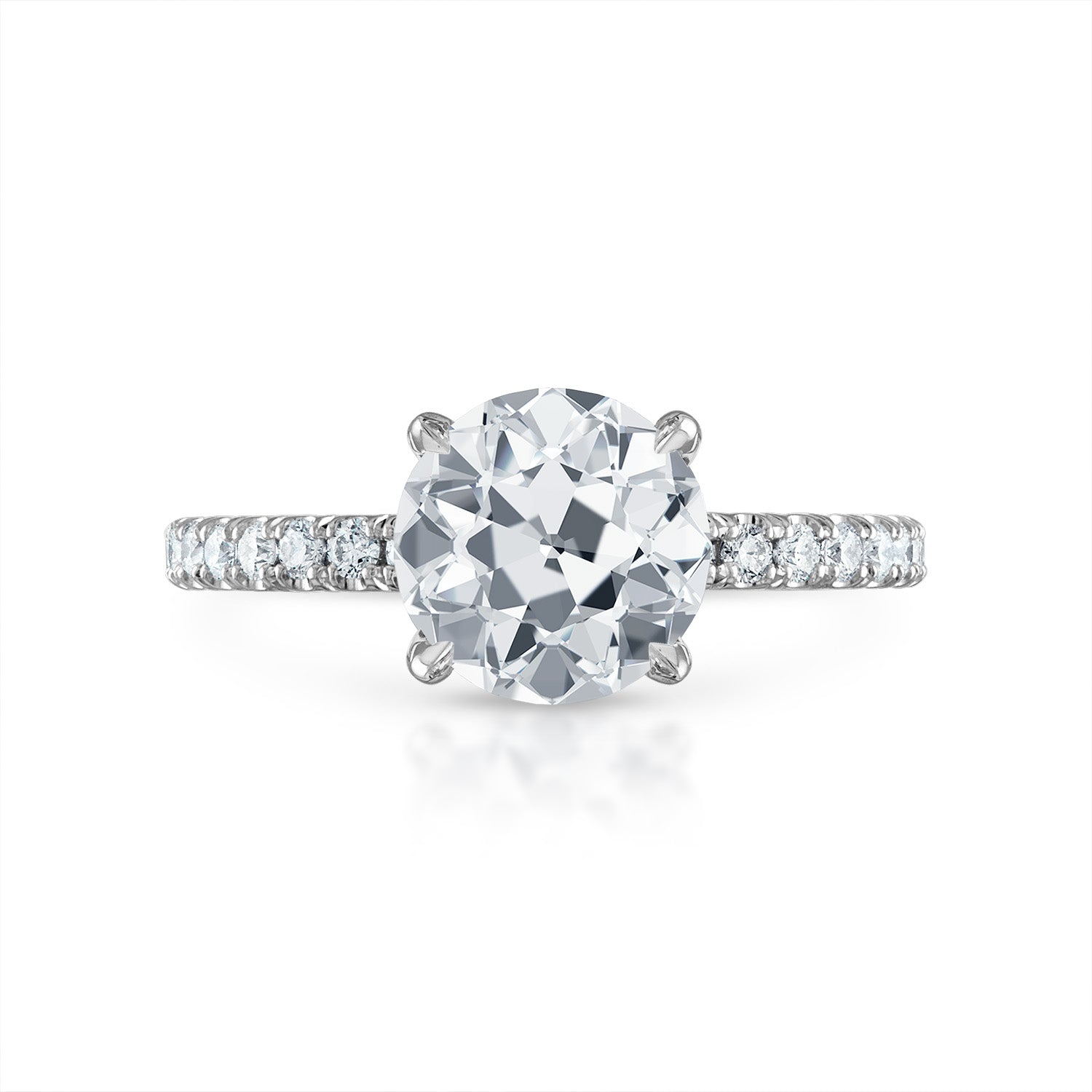 Antique Pave Engagement Ring in Platinum