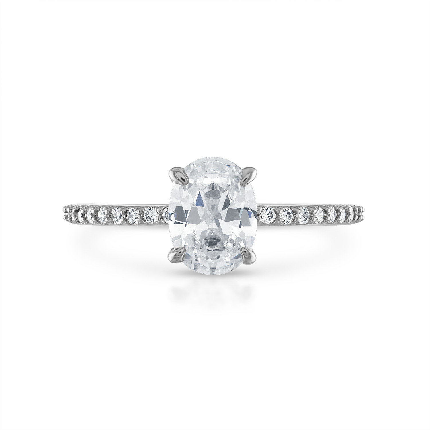 Oval Pave Engagement Ring in Platinum