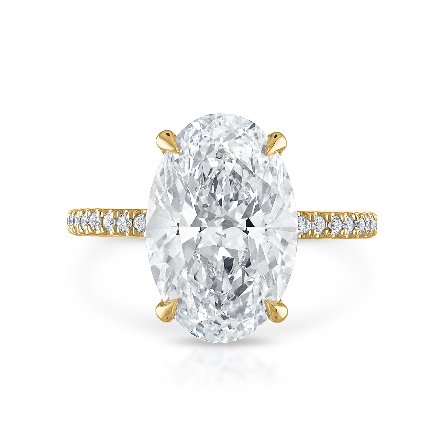 Oval Pave Engagement Ring in Yellow Gold