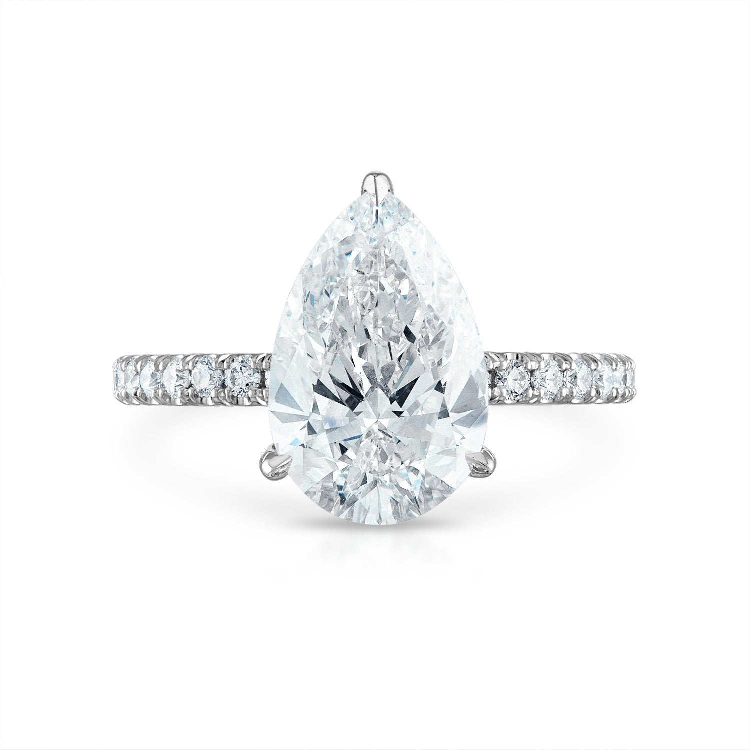 Pear Pave Engagement Ring in Platinum