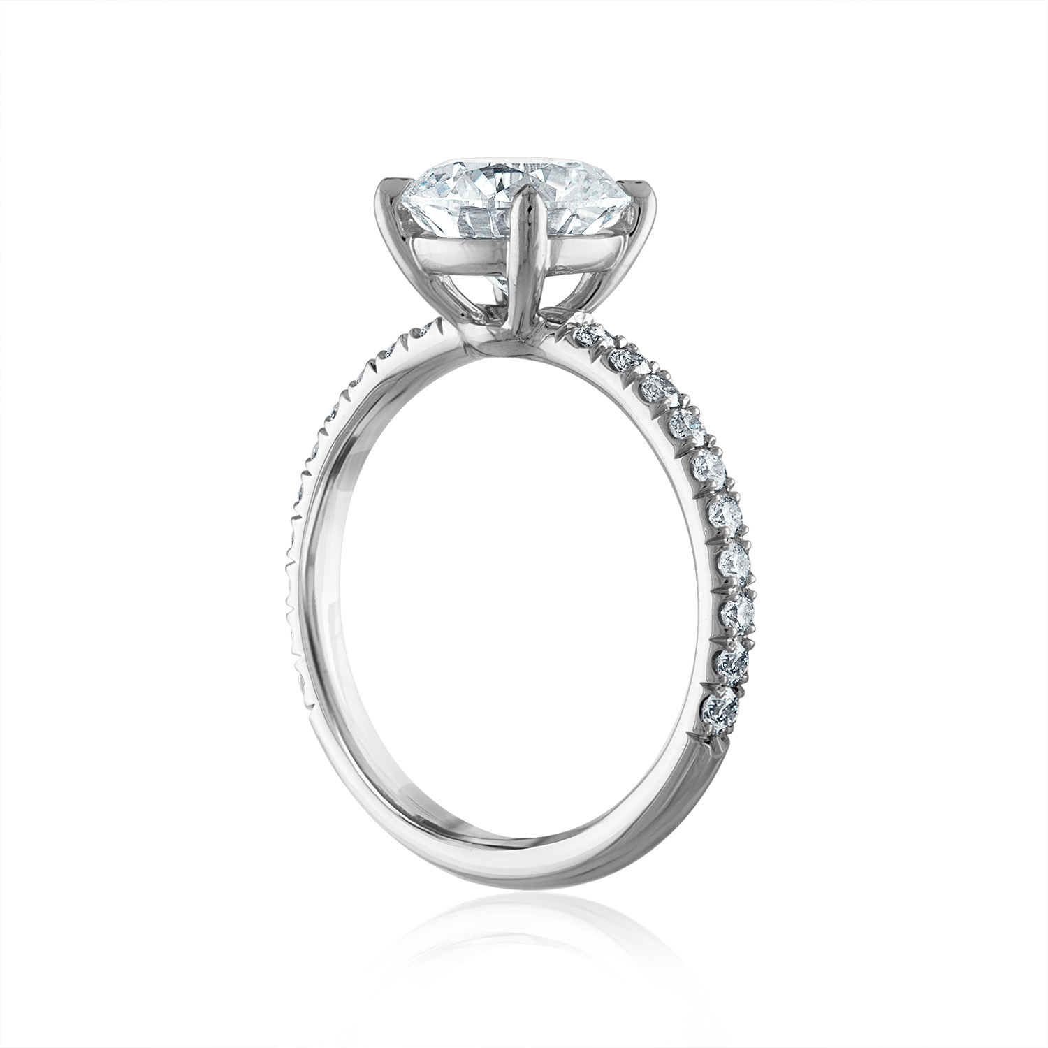Round Pave Engagement Ring in Platinum